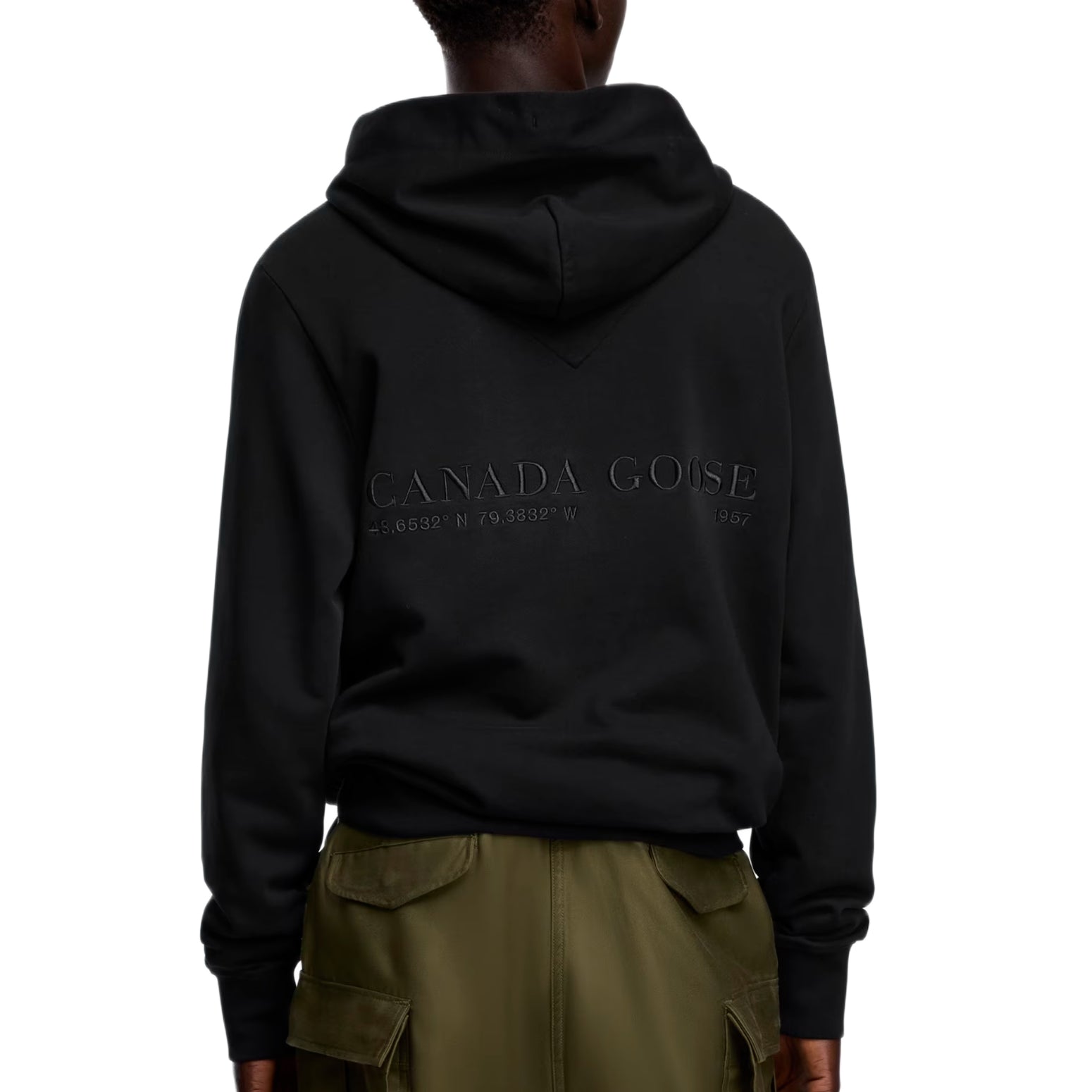 Canada Goose Huron Embroidered Hoodie - 9061 Black - Escape Menswear