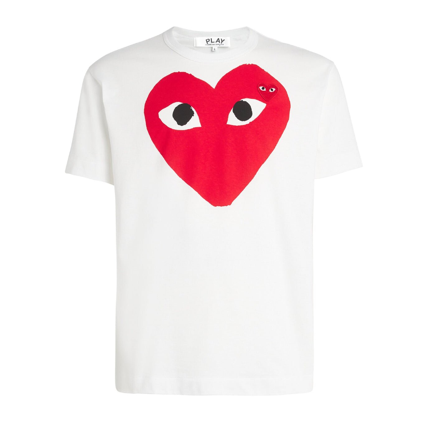 Comme des Garçons Play Big Heart Logo T-Shirt - White - Escape Menswear
