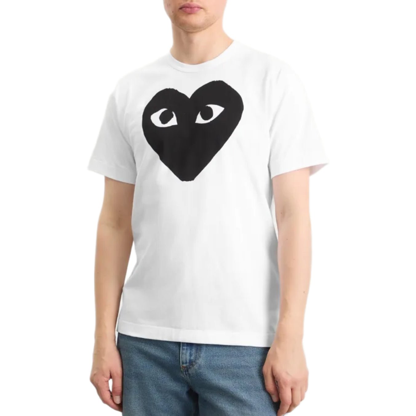 Comme des Garçons Play Black Heart T-Shirt - White - Escape Menswear