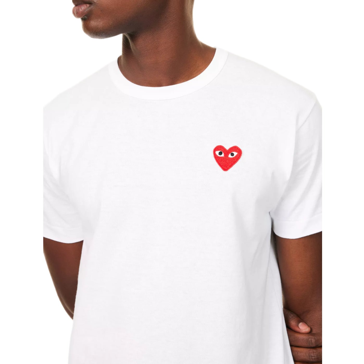 Comme des Garçons Play Heart Logo T-Shirt - White - Escape Menswear