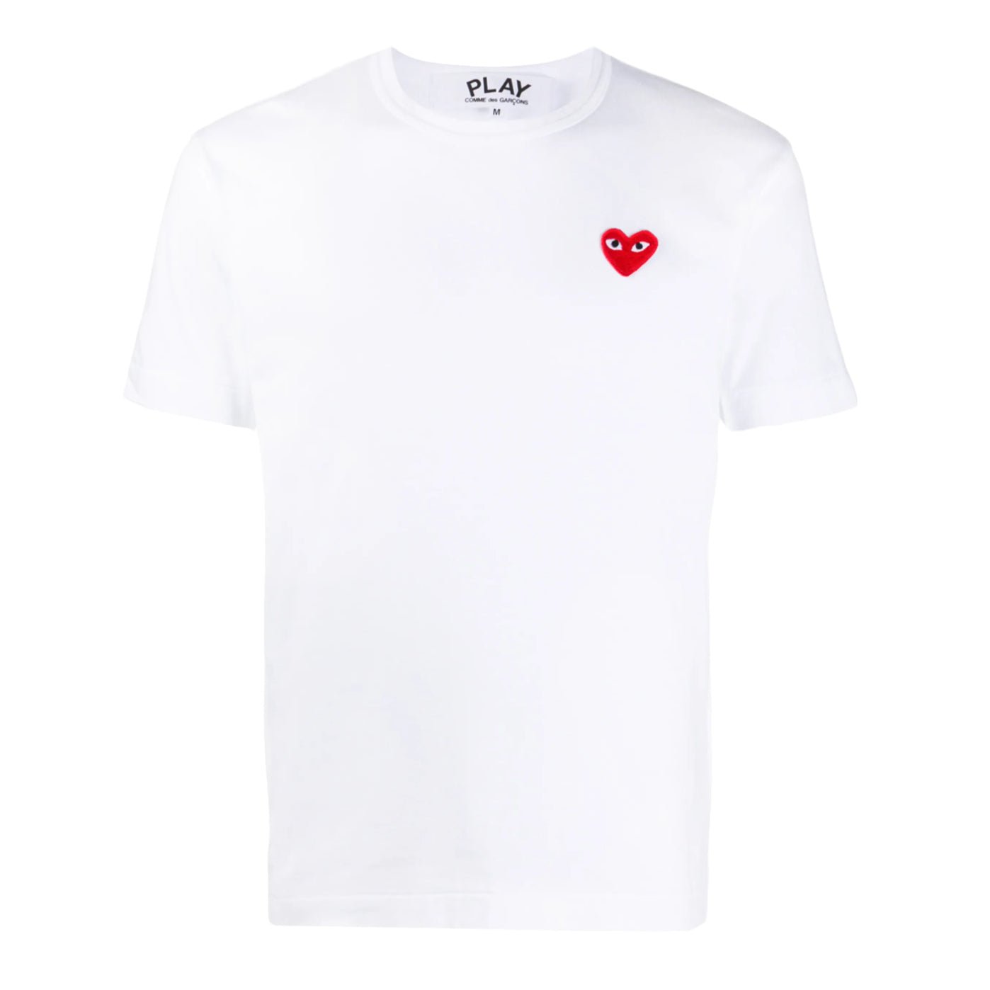 Comme des Garçons Play Heart Logo T-Shirt - White - Escape Menswear