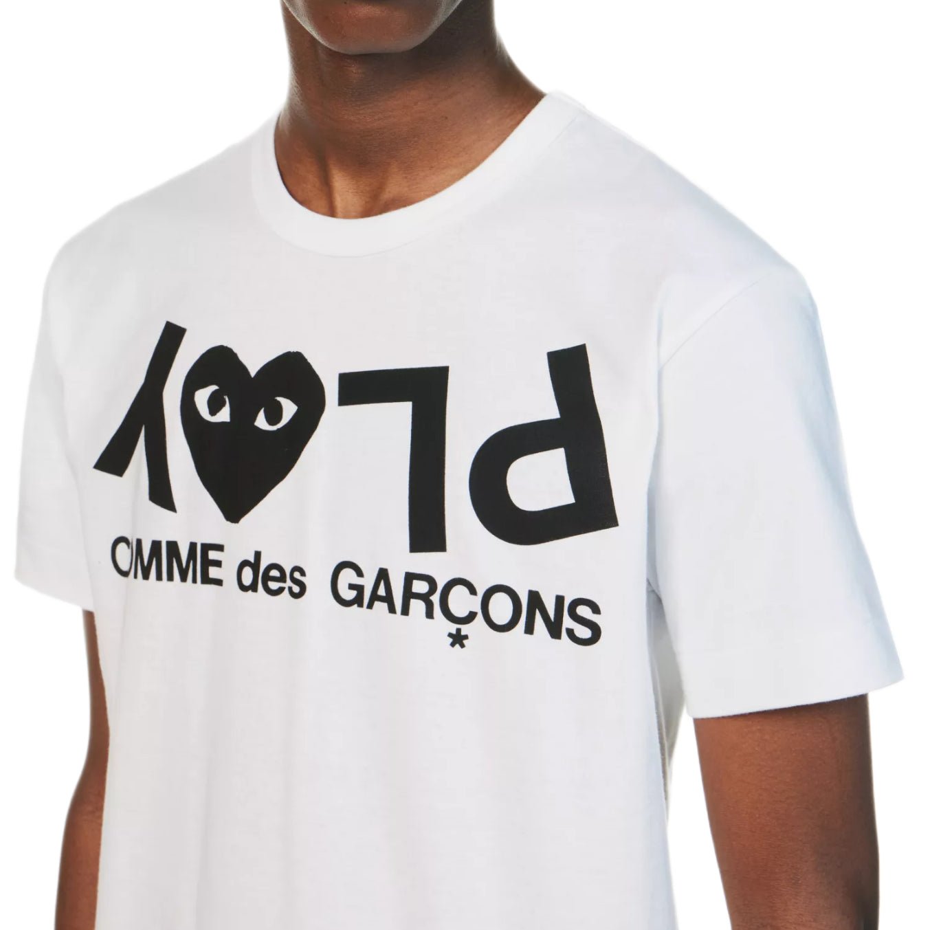 Comme des Garçons Play Logo Print T-Shirt - White - Escape Menswear