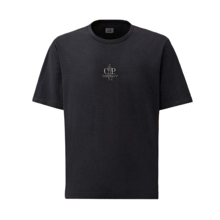 CP Company 1020 Jersey Embroidary T-Shirt - 889 Mid Navy - Escape Menswear