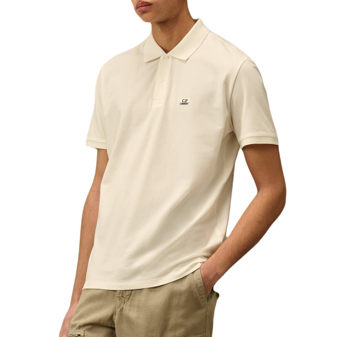 CP Company 18CMPL065A Polo Shirt - 103 Gauze White - Escape Menswear