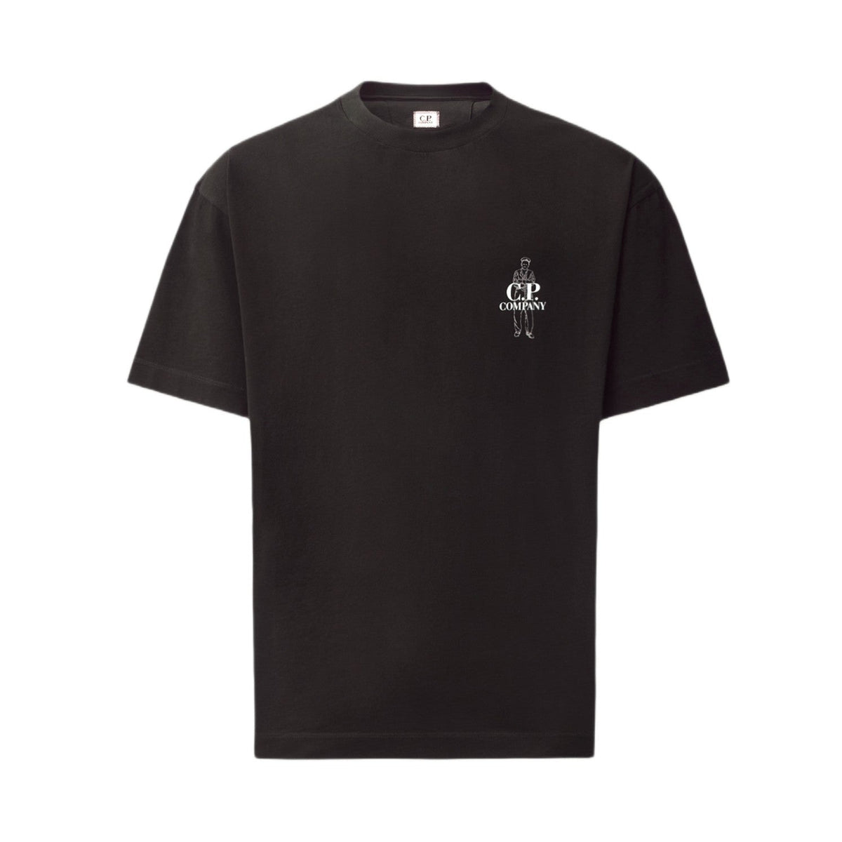 CP Company 30/1 Jersey Comfort Logo T-Shirt - 999 Black - Escape Menswear
