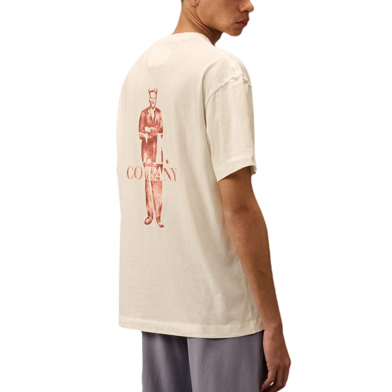 CP Company 30/1 Jersey Logo T-Shirt - 103 Gauze White - Escape Menswear