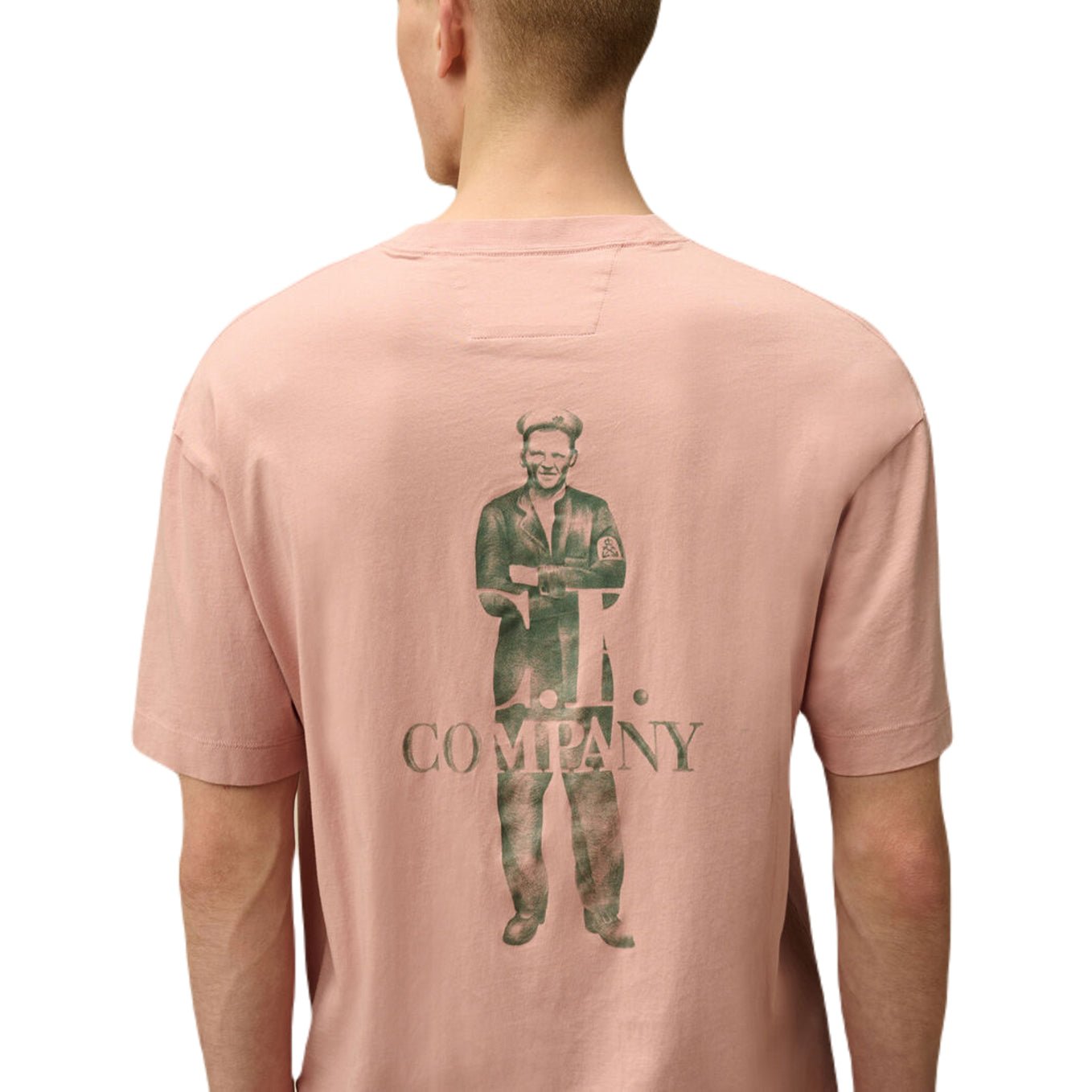 CP Company 30/1 Jersey Logo T-Shirt - 520 Misty Rose - Escape Menswear