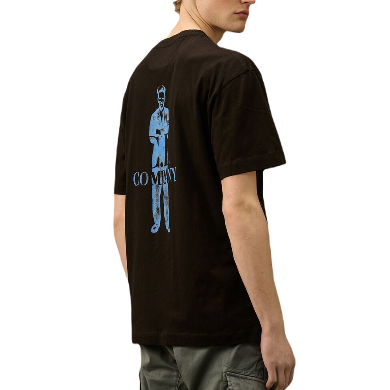 CP Company 30/1 Jersey Logo T-Shirt - 999 Black - Escape Menswear