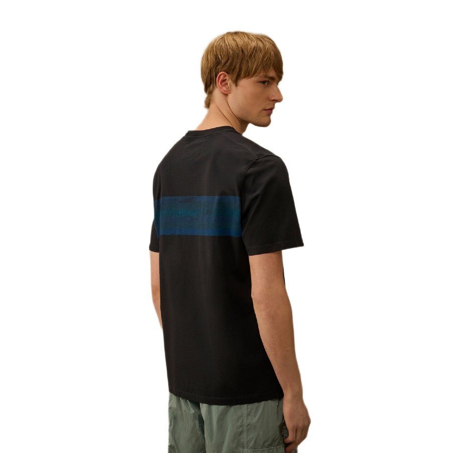CP Company 30/1 Jersey Striped T-Shirt - 888 Total Eclipse - Escape Menswear