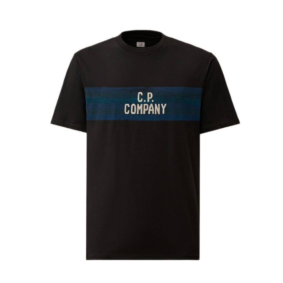 CP Company 30/1 Jersey Striped T-Shirt - 888 Total Eclipse - Escape Menswear