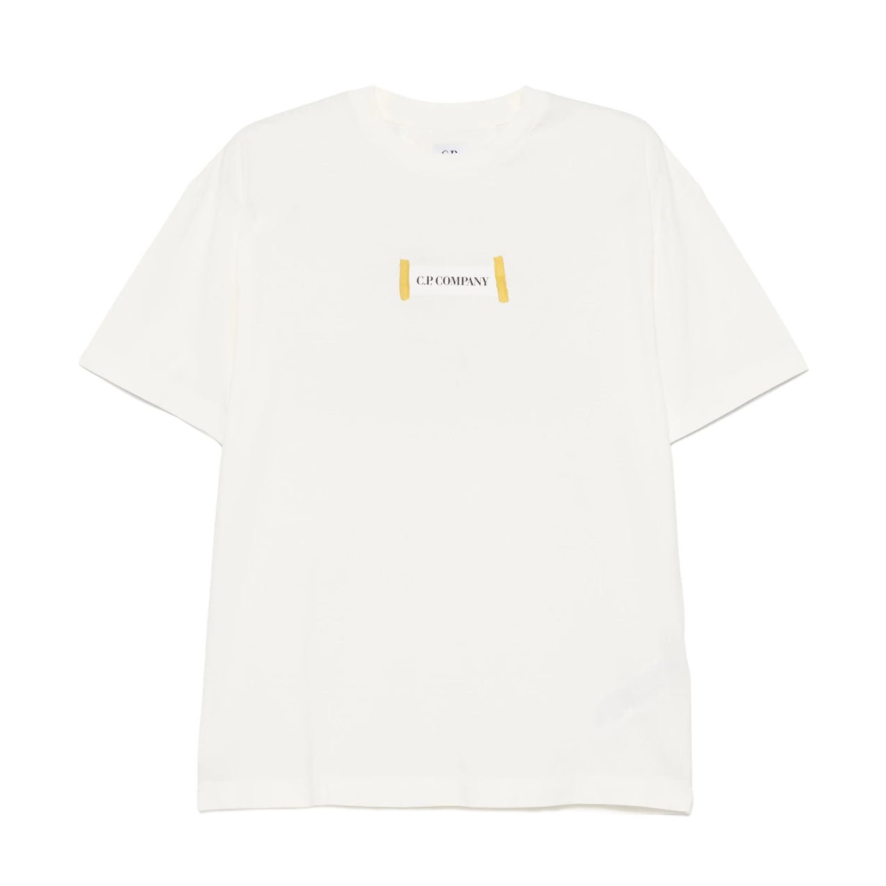 CP Company 30/1 Printed Logo T-Shirt - 103 Gauze White - Escape Menswear