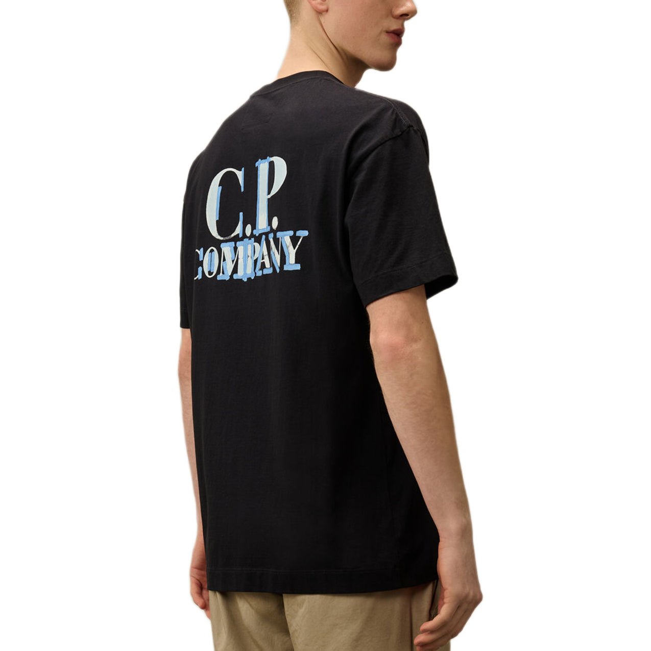 CP Company 30/1 Printed Logo T-Shirt - 888 Total Eclipse - Escape Menswear