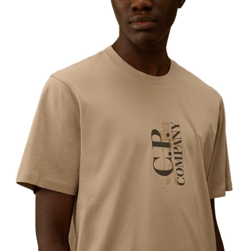 CP Company 30/1 Short Sleeve Printed T-Shirt - 904 Dove Grey - Escape Menswear