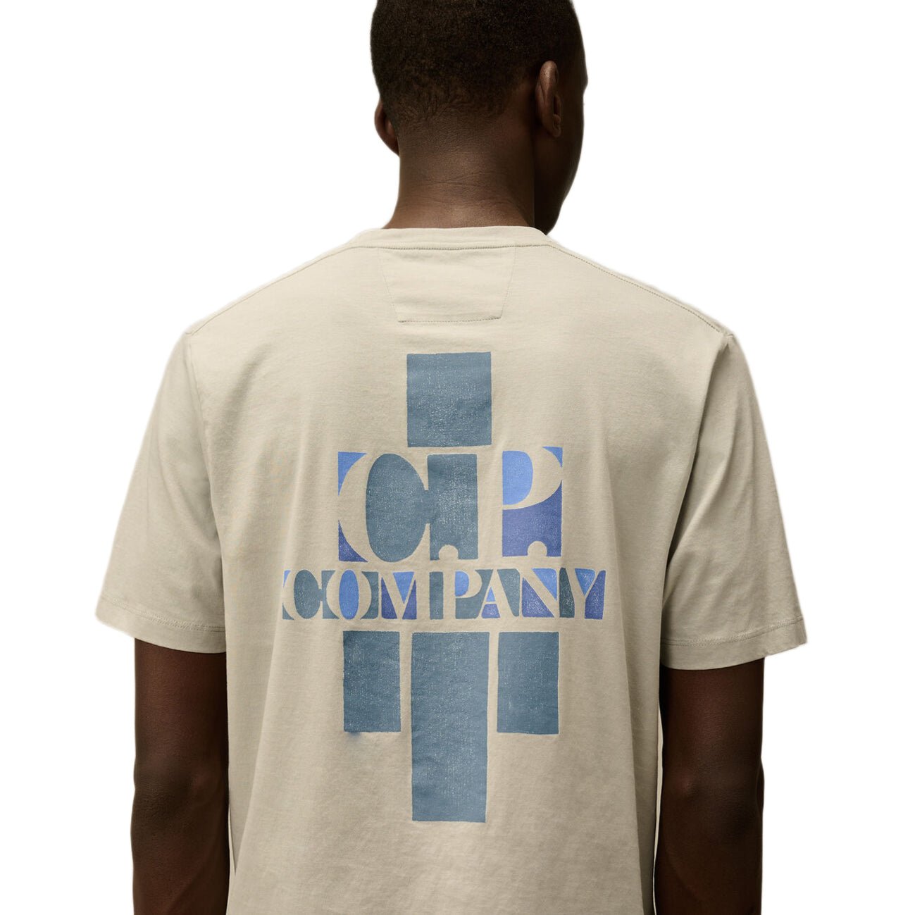 CP Company British Sailor Logo T-Shirt - 800 Blue Fox Grey - Escape Menswear