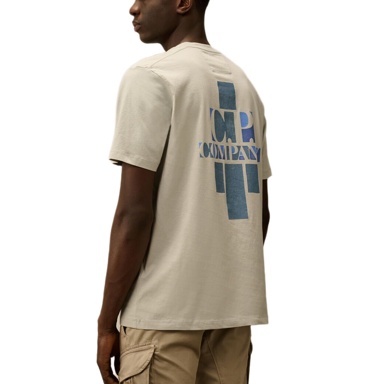 CP Company British Sailor Logo T-Shirt - 800 Blue Fox Grey - Escape Menswear