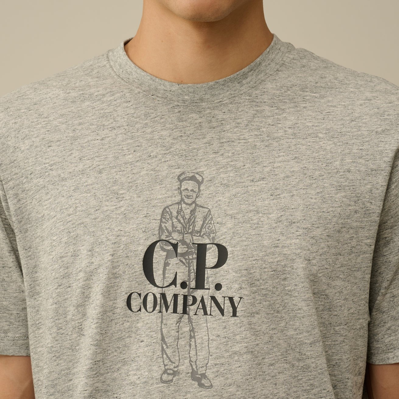 C.P. Company British Sailor T-Shirt - M94 Grey Melange - Escape Menswear