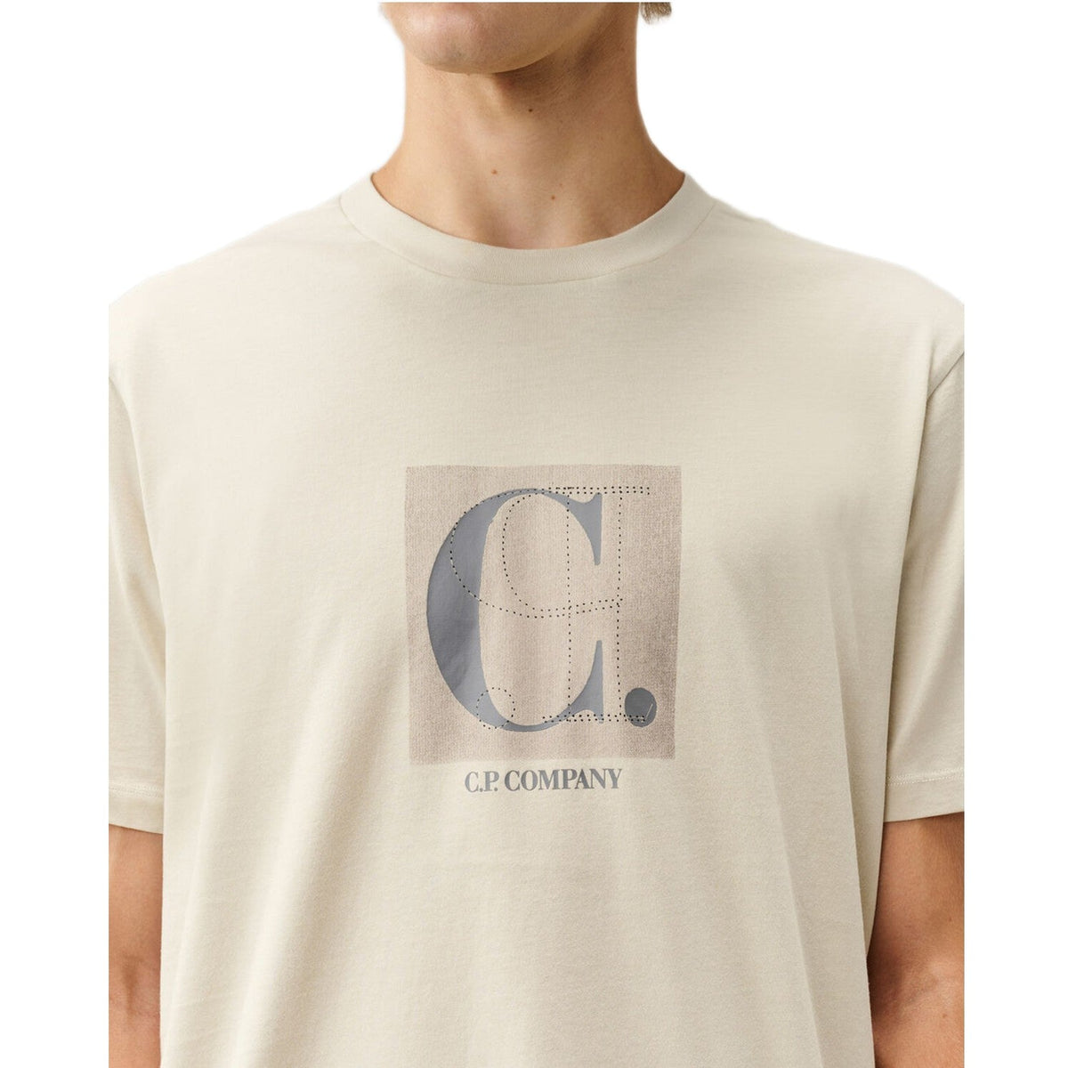 CP Company Chest-Back Logo T-Shirt - 120 Silver Birch - Escape Menswear