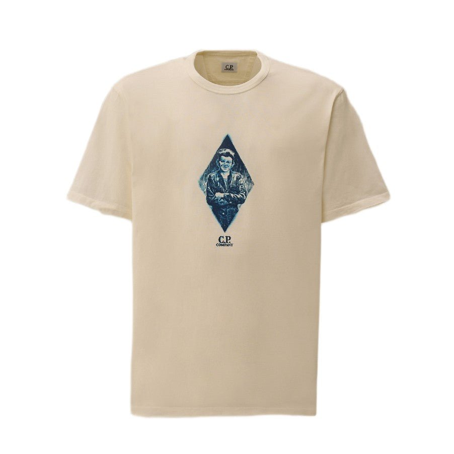 CP Company Compact Jersey British Sailor T-Shirt - 103 Gauze White - Escape Menswear