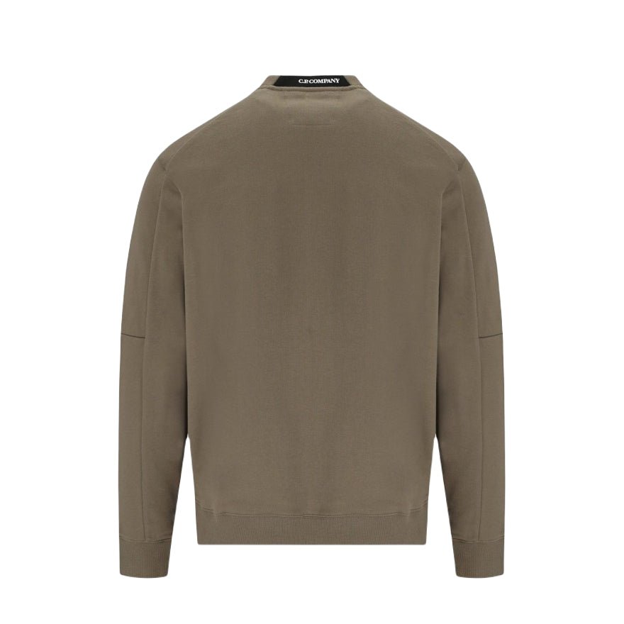 C.P. Company Diagonal Fleece Lens Sweatshirt - 359 Walnut - Escape Menswear