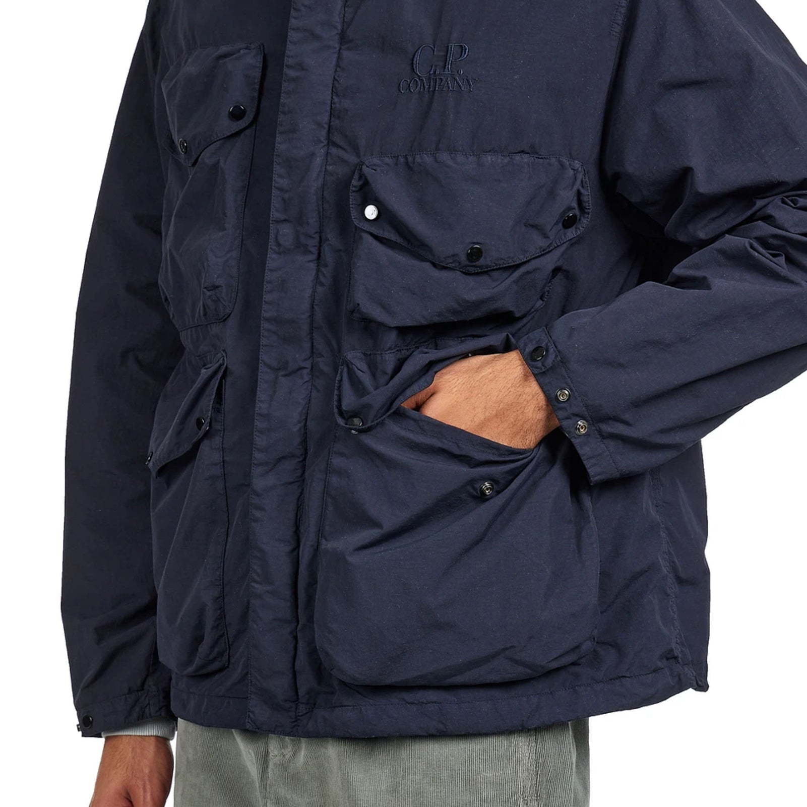 CP Company Flatt Nylon Goggle Jacket - 888 Total Eclipse - Escape Menswear