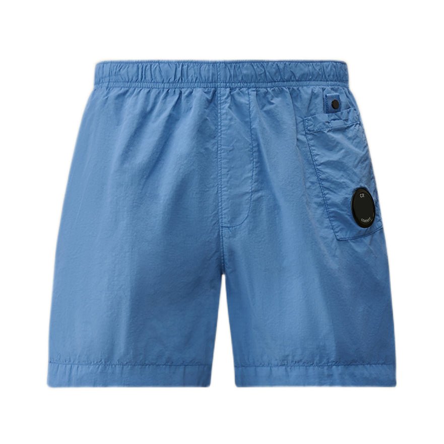 CP Company Flatt Nylon Swim Shorts - 857 Light Blue - Escape Menswear