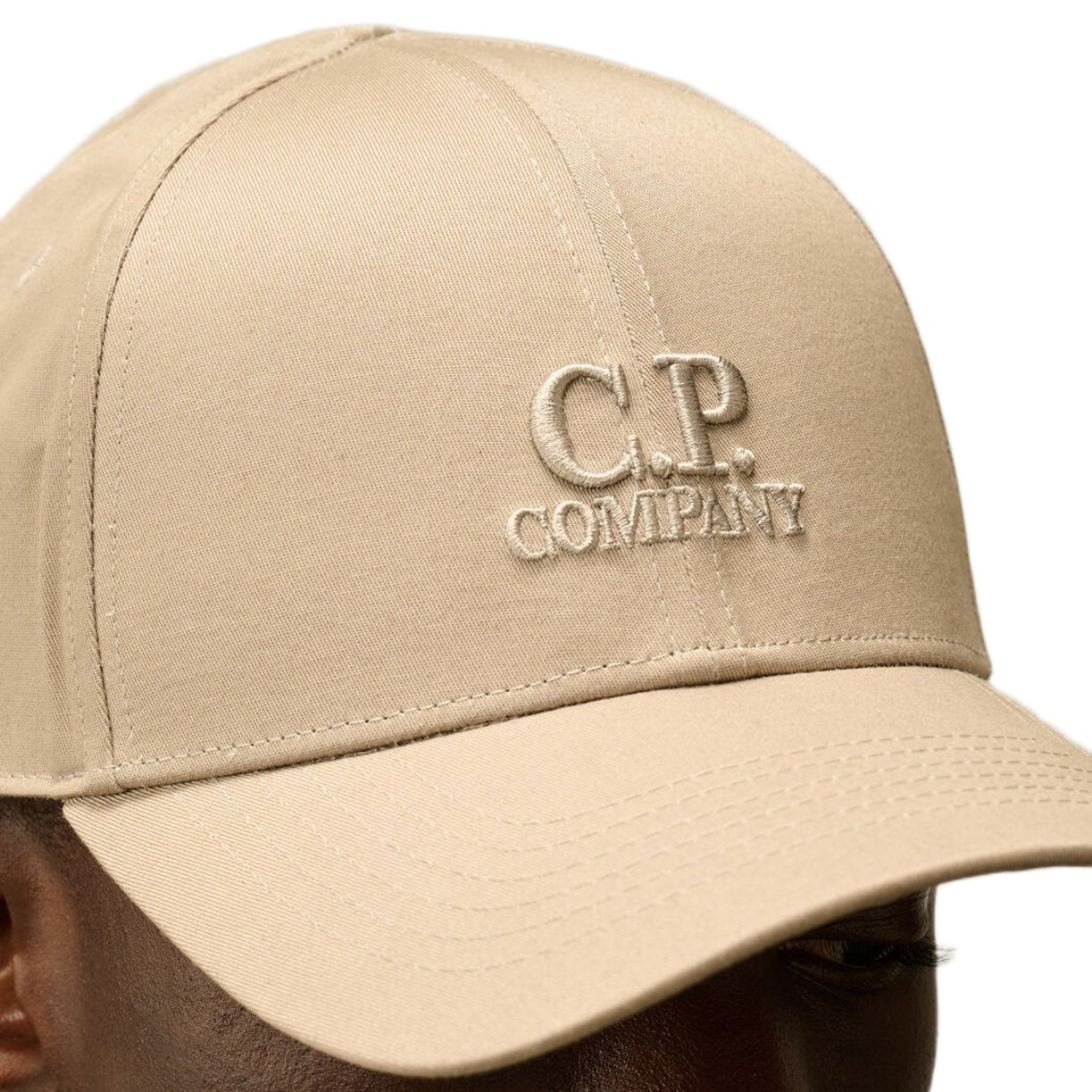 CP Company Gabardine Logo Cap - 327 Beige - Escape Menswear