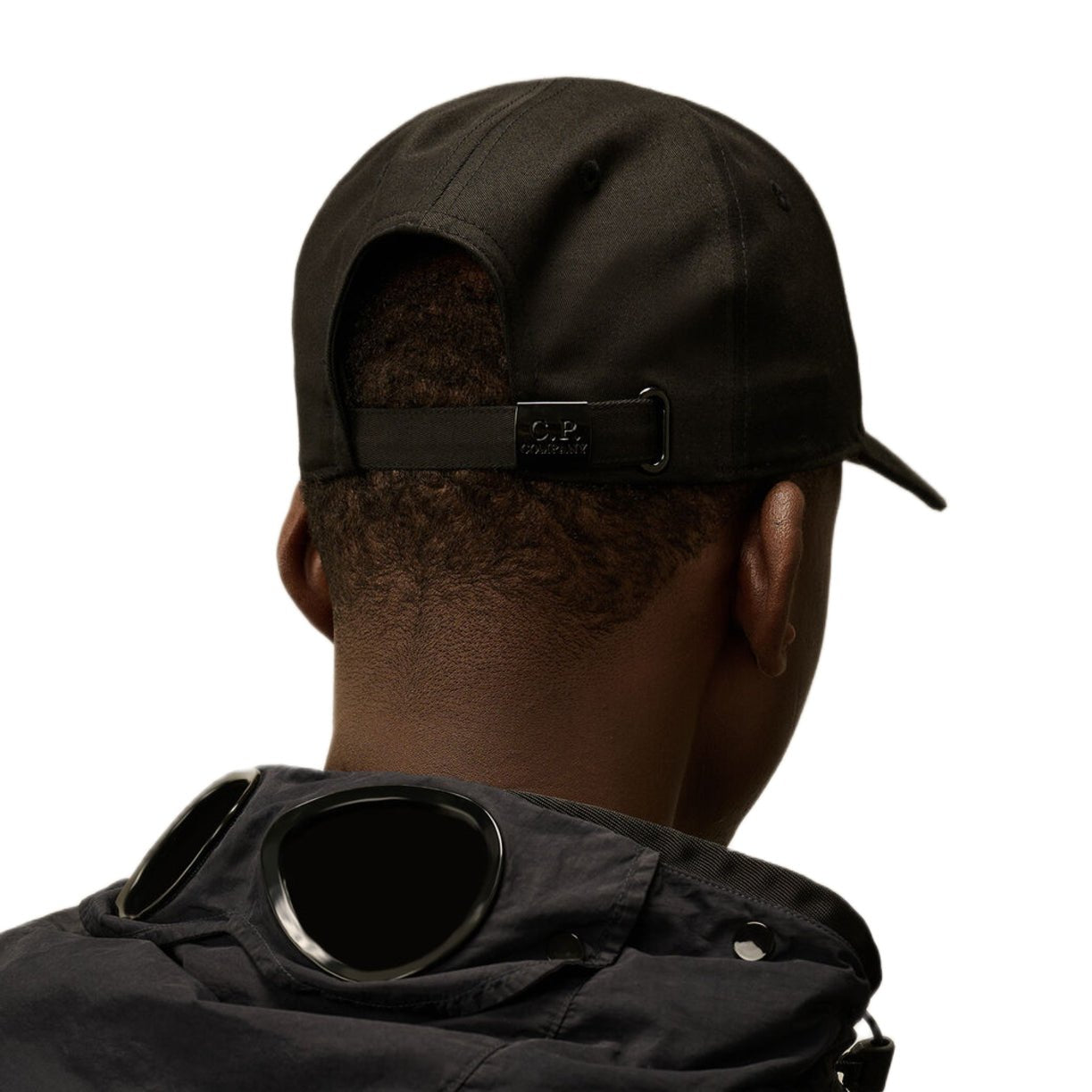 CP Company Gabardine Logo Cap - 999 Black - Escape Menswear