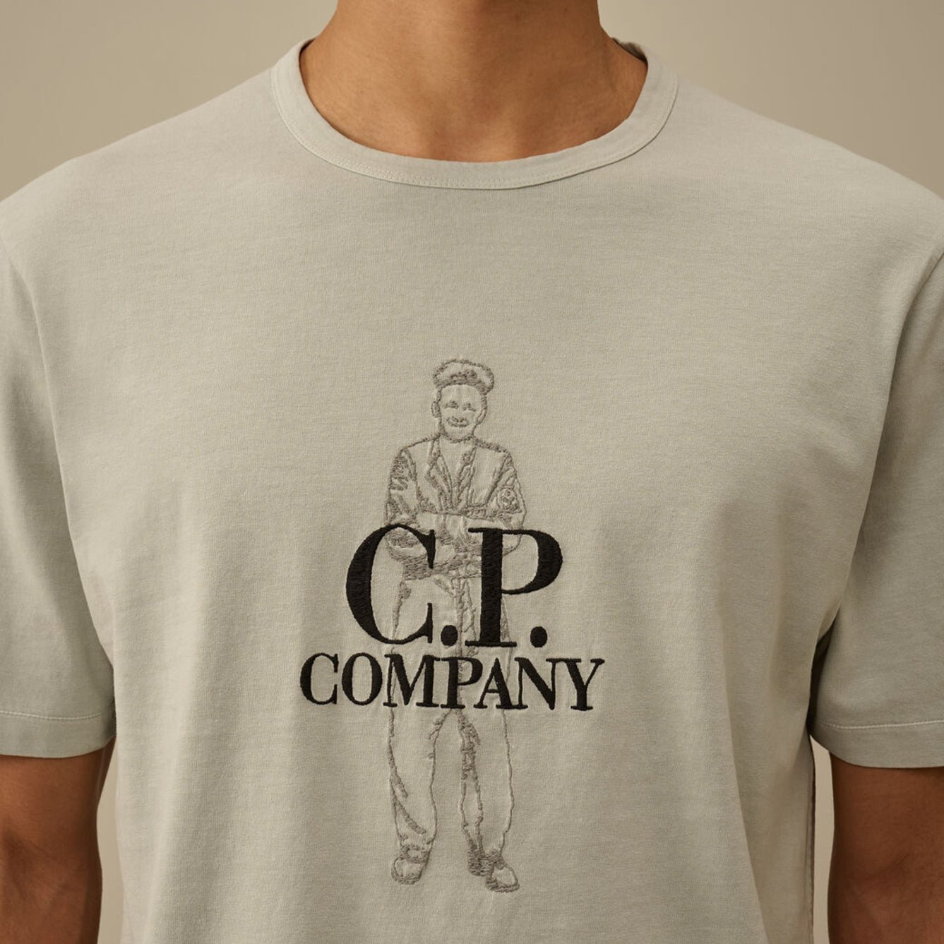 CP Company Large Logo T-Shirt - 800 B Fox Grey - Escape Menswear