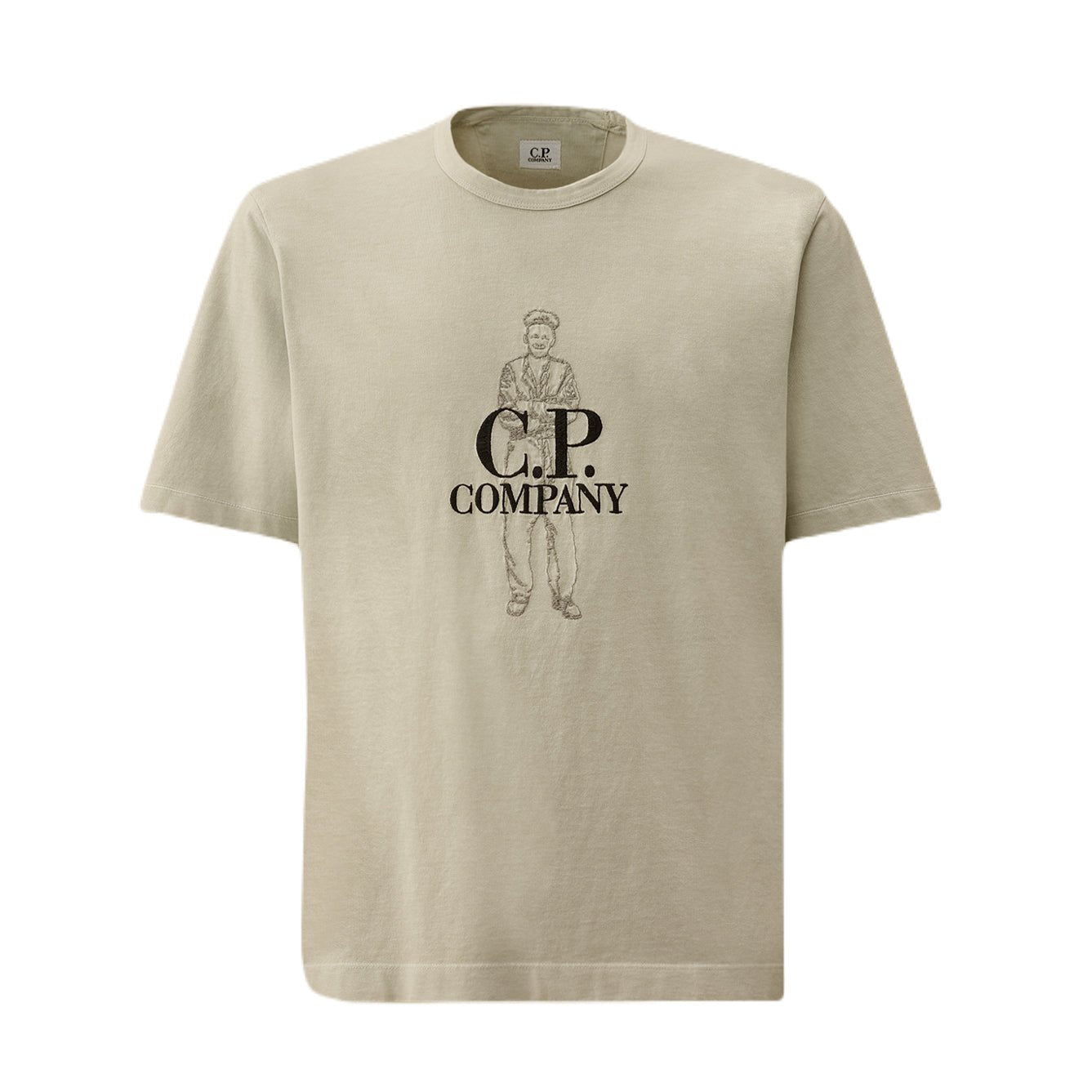 CP Company Large Logo T-Shirt - 800 B Fox Grey - Escape Menswear