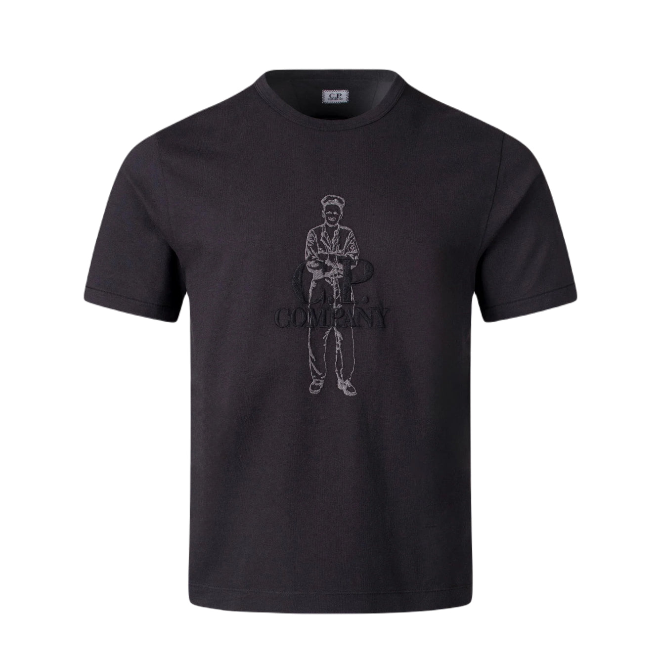 CP Company Large Logo T-Shirt - 888 Total Eclipse - Escape Menswear