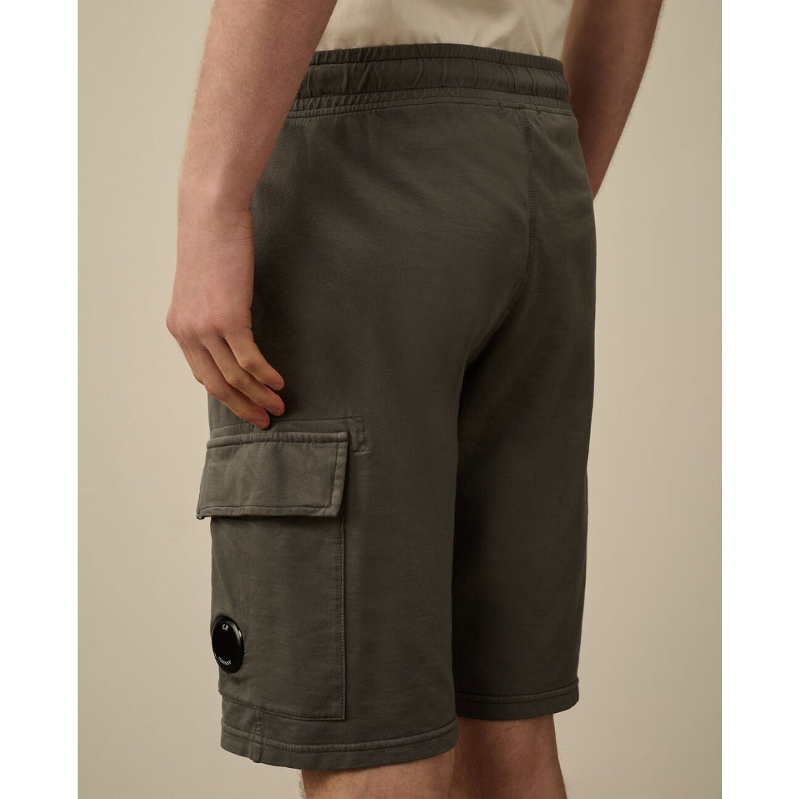 CP Company Light Fleece Cargo Shorts - 935 Smoked P Grey - Escape Menswear