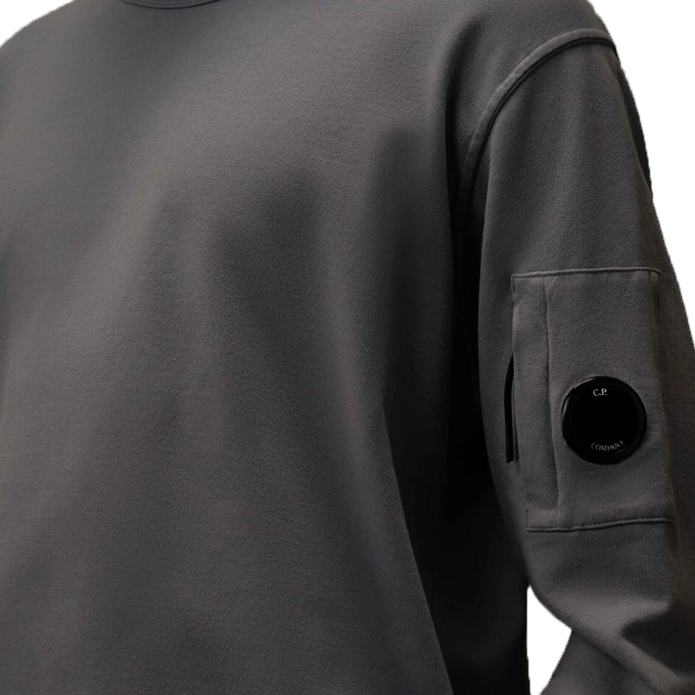 C.P. Company Light Fleece Lens Sweatshirt - 935 Smoked P Grey - Escape Menswear