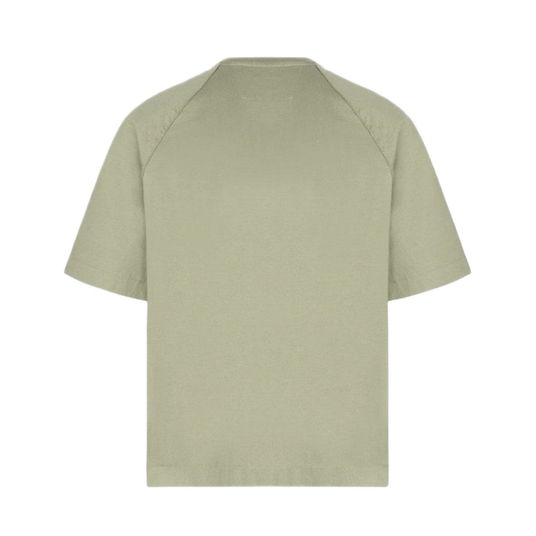 CP Company Light Fleece Short Sleeve Sweatshirt - 610 Moss Gray Green - Escape Menswear