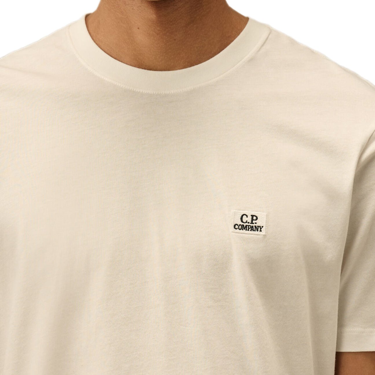 CP Company Logo Patch T-Shirt - 103 Gauze White - Escape Menswear