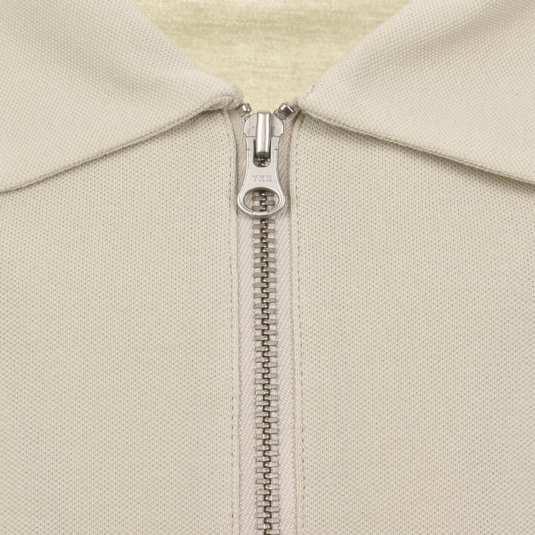 CP Company L/S Stretch Zip Polo-Shirt - 356 Rock Beige - Escape Menswear