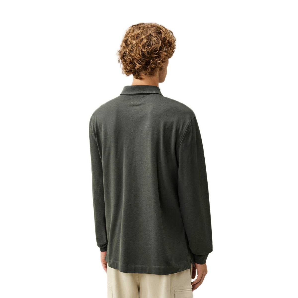 CP Company L/S Stretch Zip Polo-Shirt - 985 Raven Grey - Escape Menswear