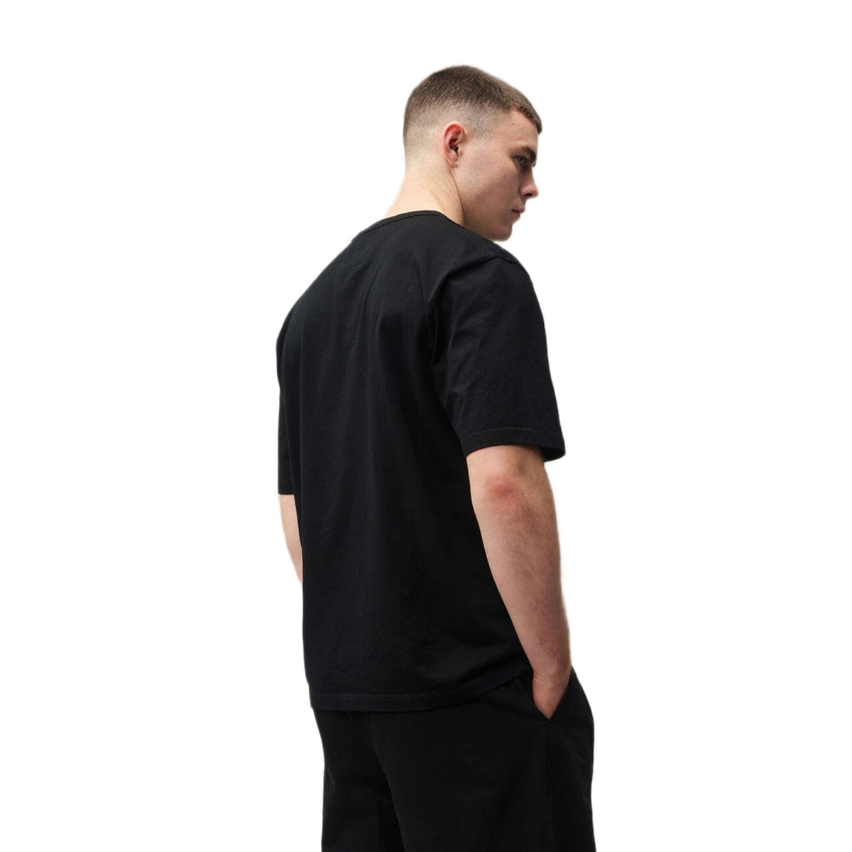 CP Company Mercerized Chest Logo T-Shirt - 999 Black - Escape Menswear