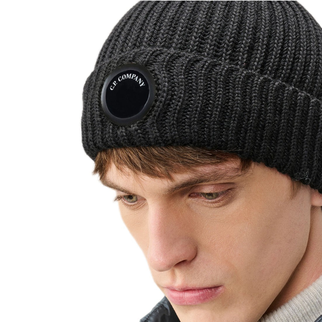 CP Company Merino Wool Lens Beanie - 999 Black - Escape Menswear