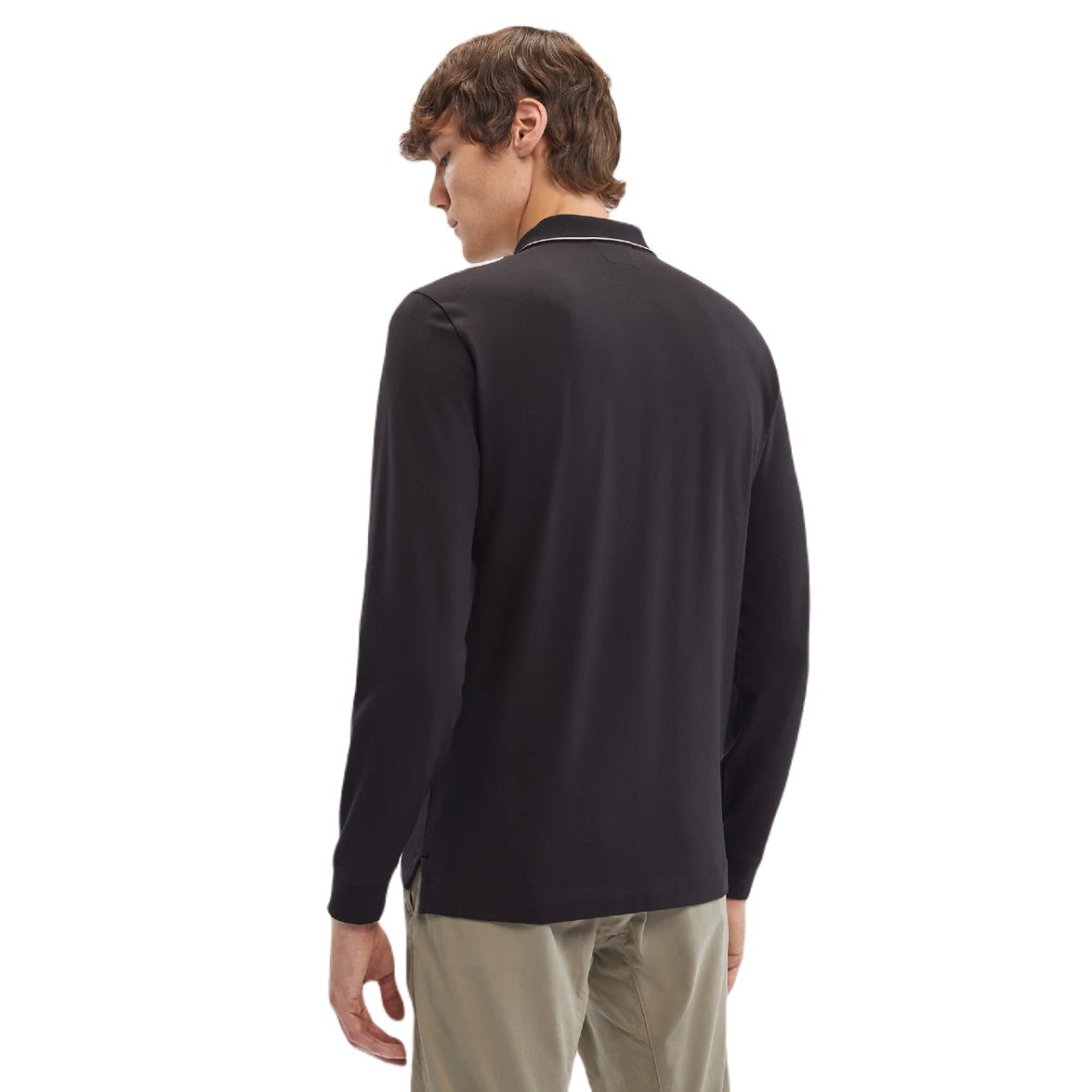 CP Company MPL070A Long Sleeve Polo Shirt - 999 Black - Escape Menswear