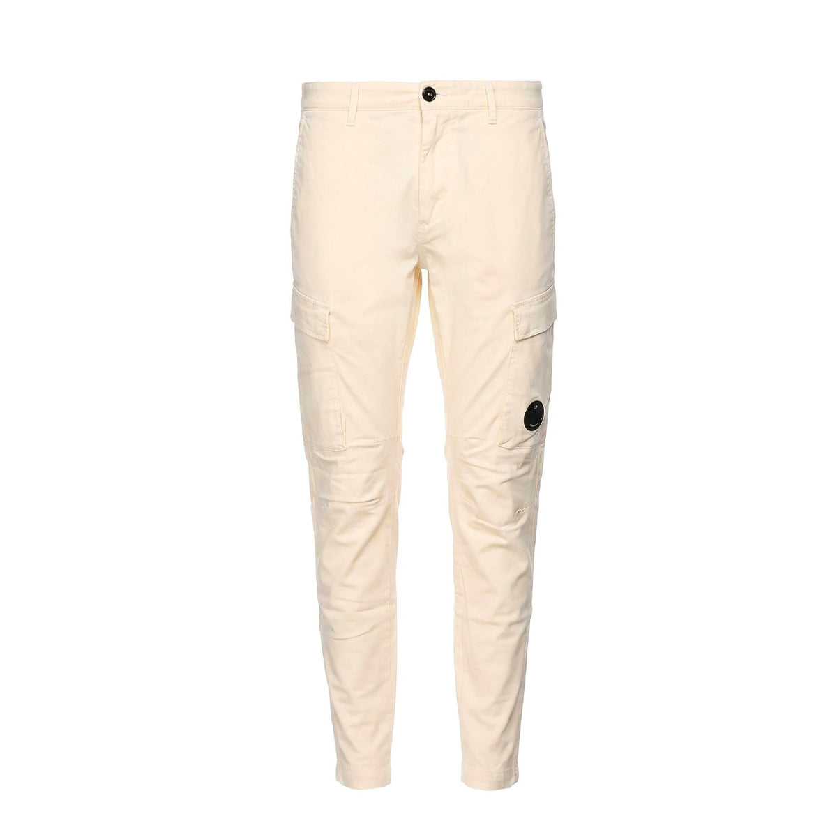 CP Company Satin Stretch Cargo Pants - 114 Frozen White - Escape Menswear
