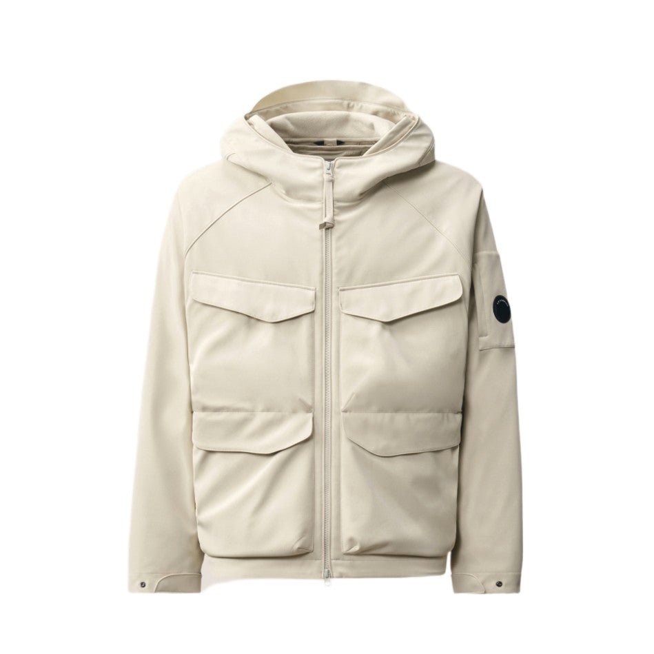 C.P. Company Shell-R Padded Lens Jacket - 120 Silver Birch - Escape Menswear