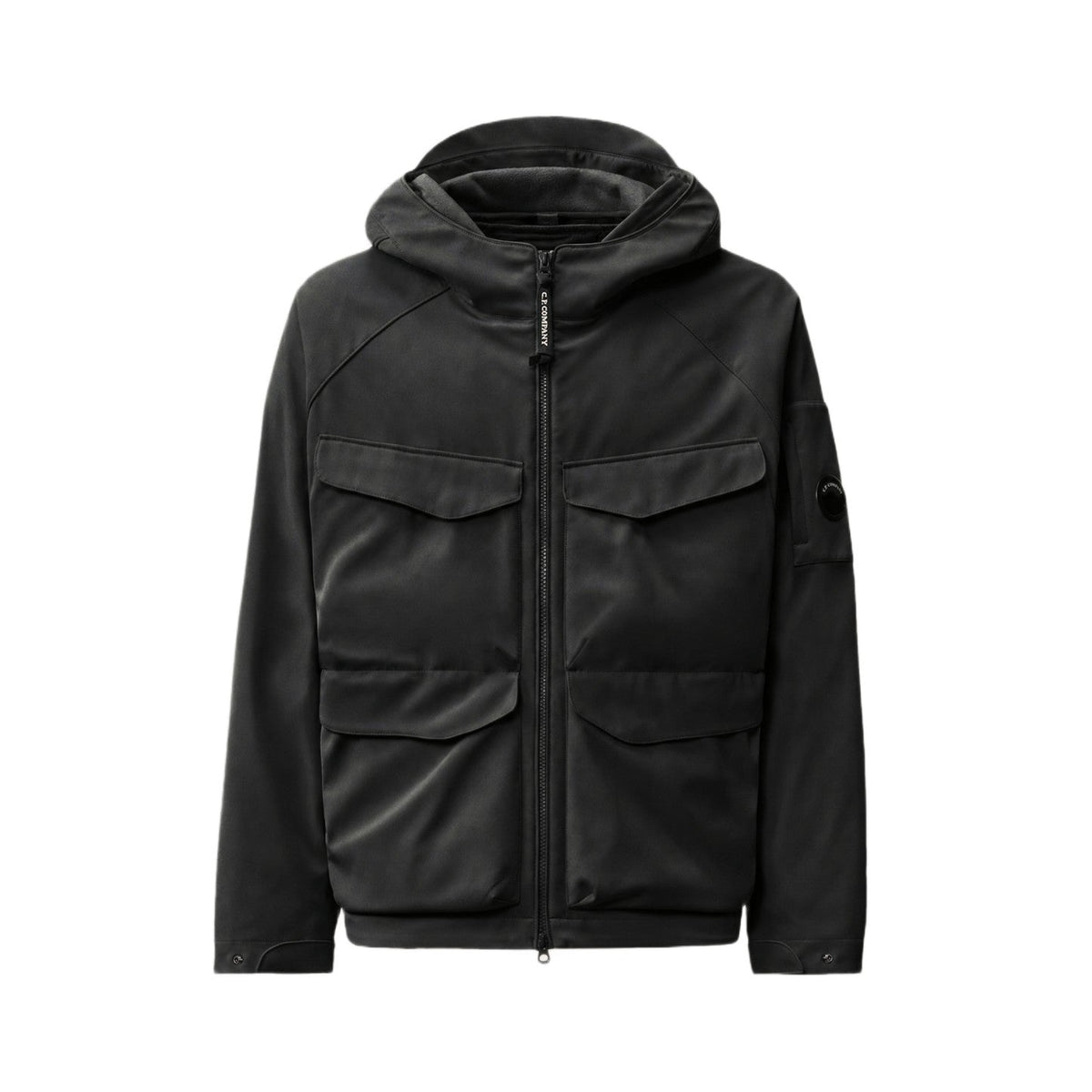 C.P. Company Shell-R Padded Lens Jacket - 999 Black - Escape Menswear