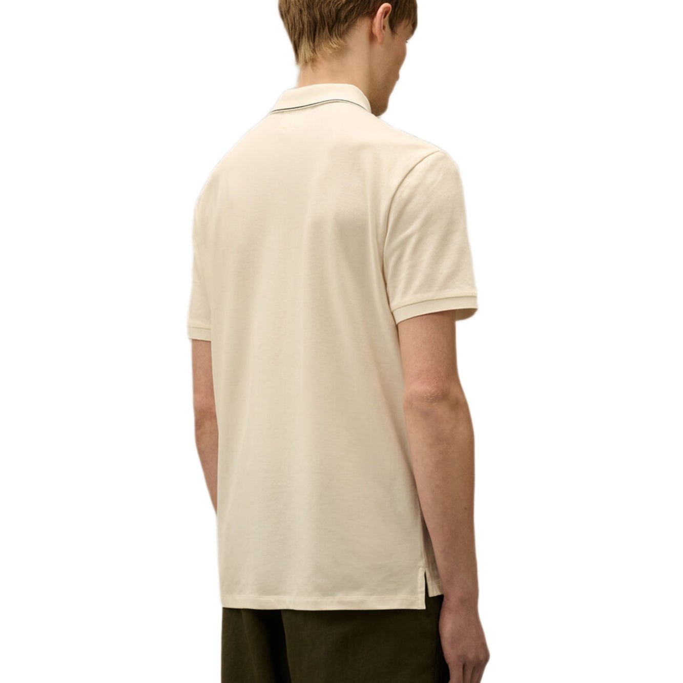 CP Company Stretch 2 Button Polo Shirt - 103 Gauze White - Escape Menswear