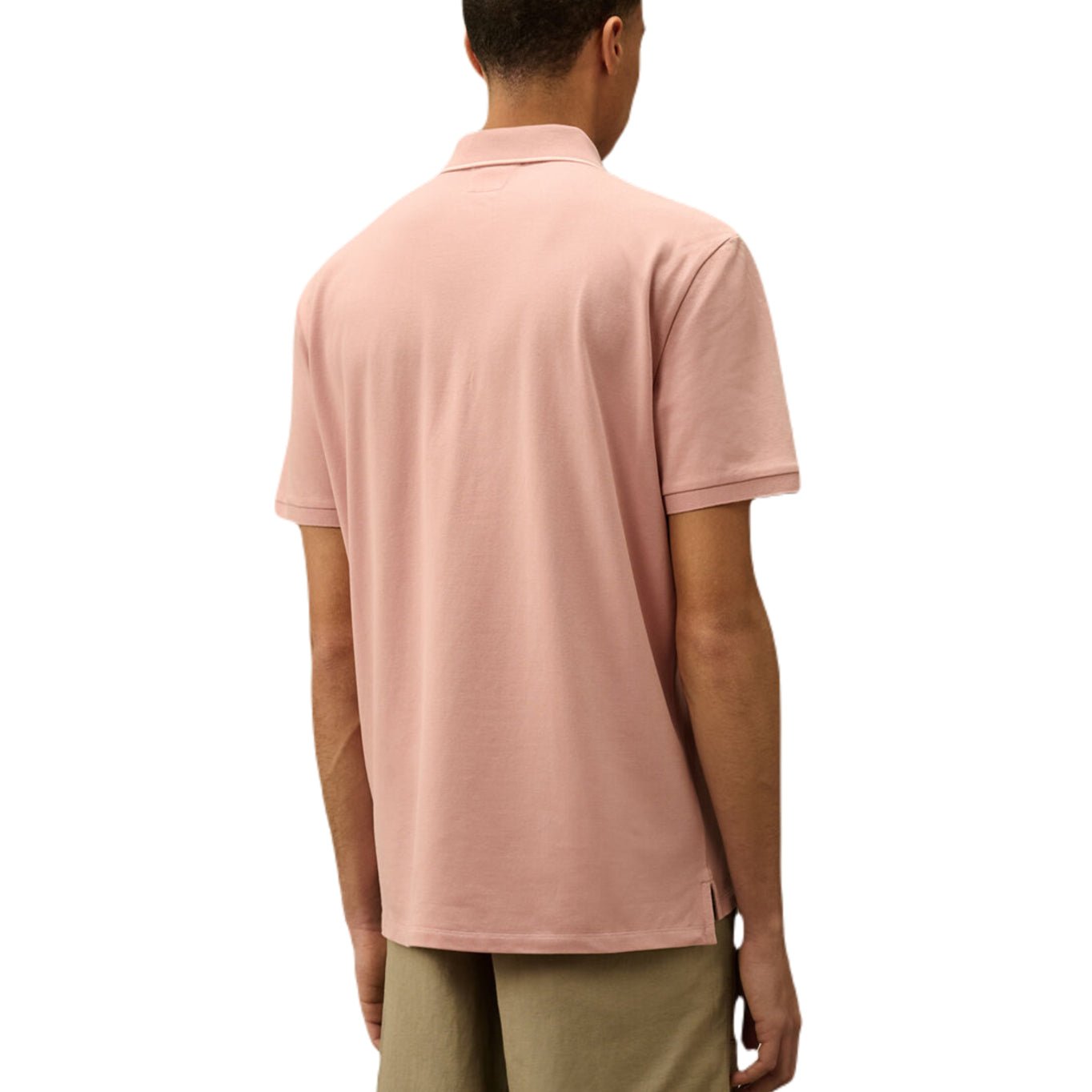 CP Company Stretch 2 Button Polo Shirt - 520 Misty Rose - Escape Menswear