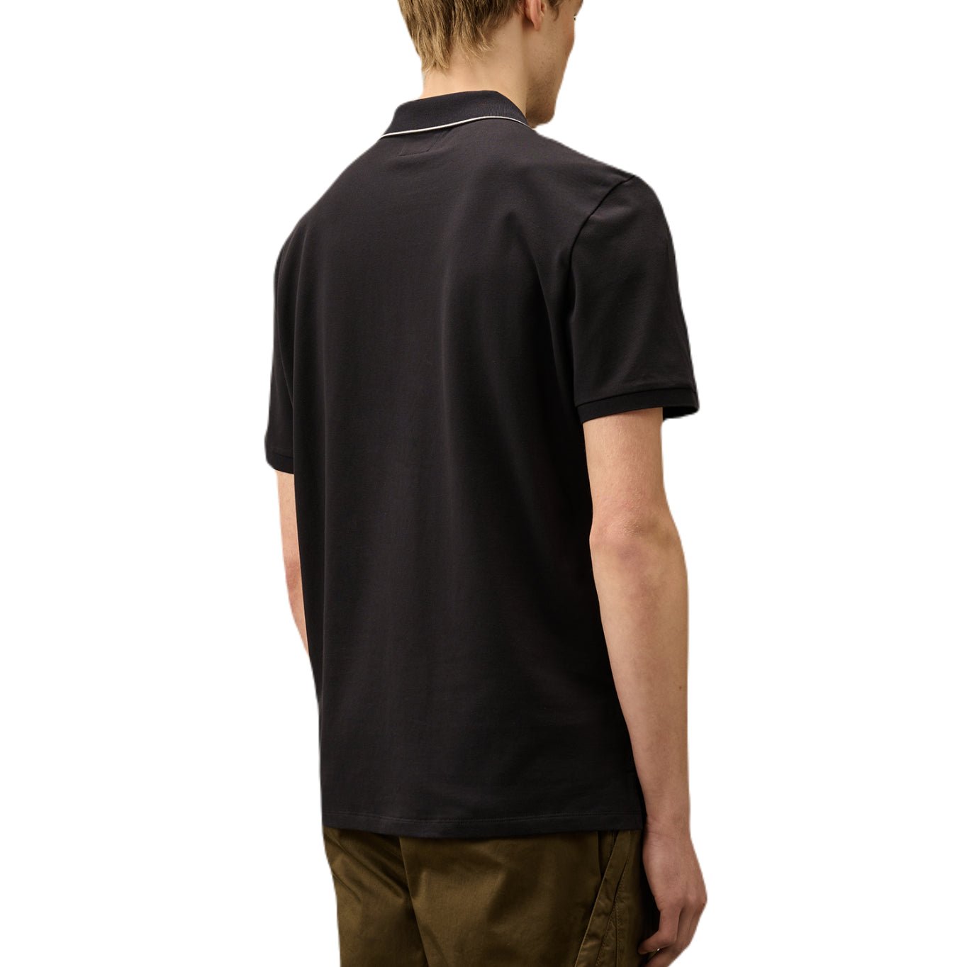 CP Company Stretch 2 Button Polo Shirt - 888 Total Eclipse - Escape Menswear