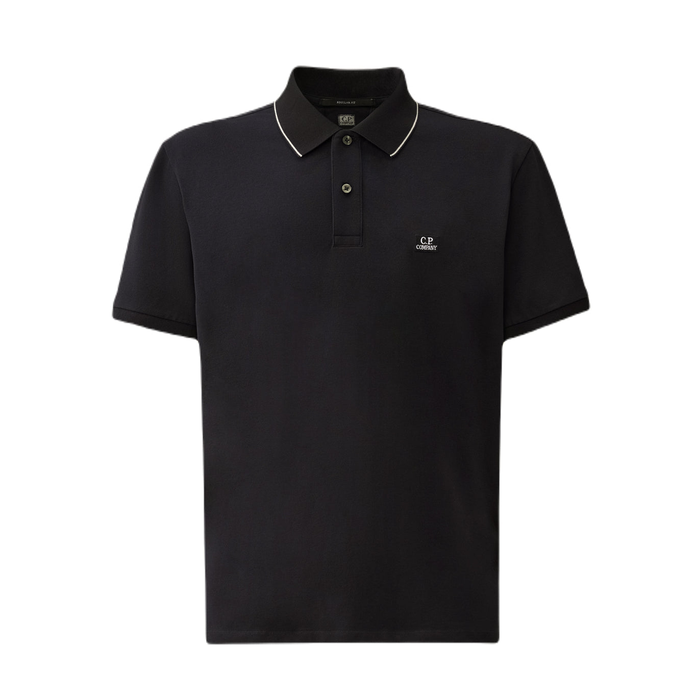 CP Company Stretch 2 Button Polo Shirt - 888 Total Eclipse - Escape Menswear