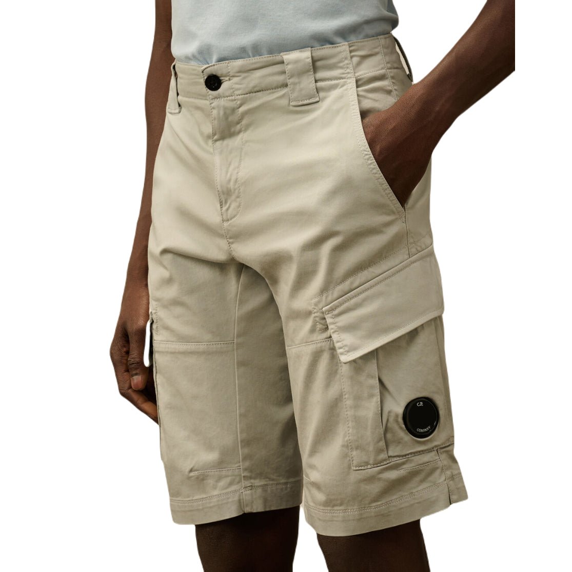 CP Company Stretch Cargo Shorts - 800 B Fox Grey - Escape Menswear