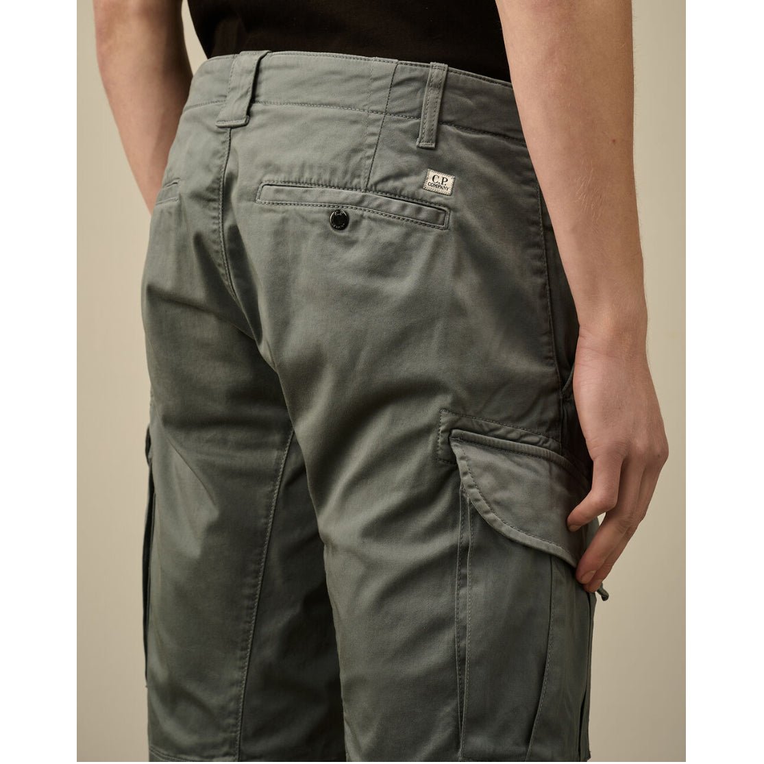 CP Company Stretch Cargo Shorts - 872 Stormy W Blue - Escape Menswear