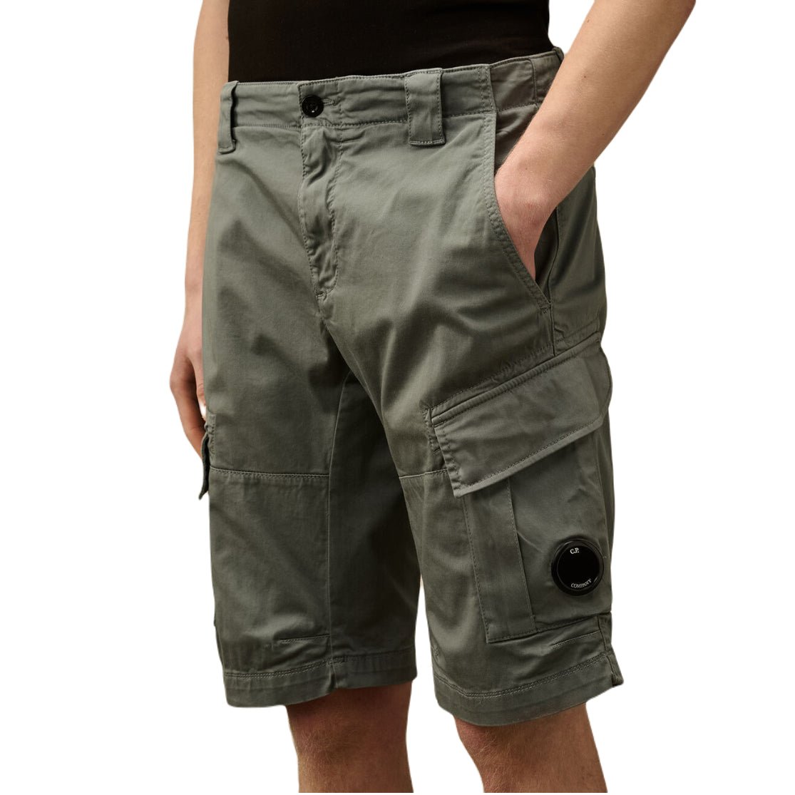 CP Company Stretch Cargo Shorts - 872 Stormy W Blue - Escape Menswear