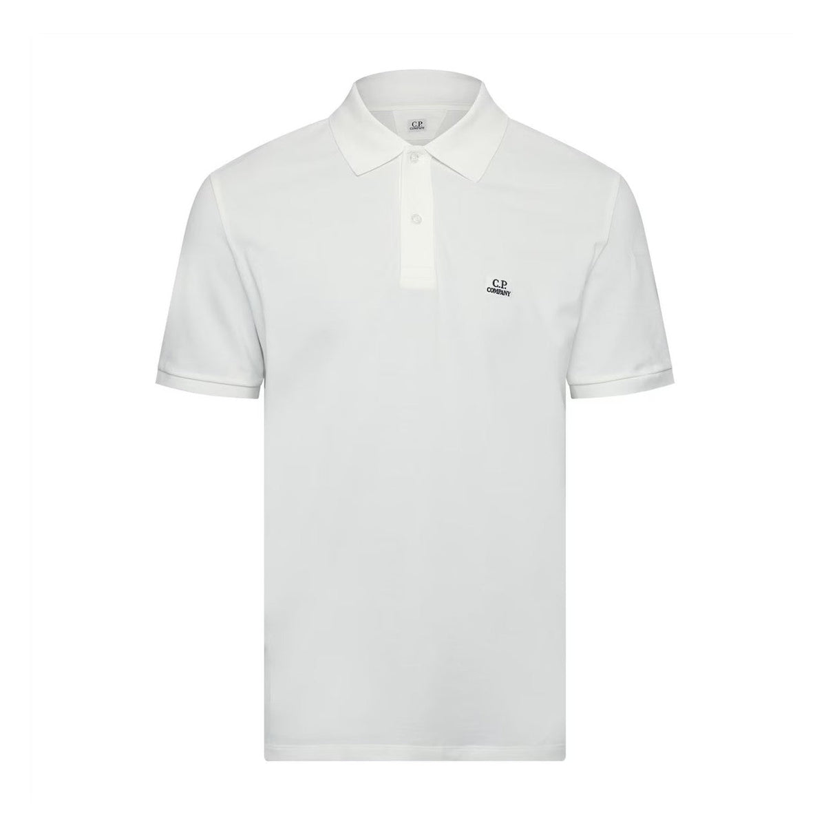 CP Company Stretch Piquet Point Collar Polo Shirt - 103 Gauze White - Escape Menswear